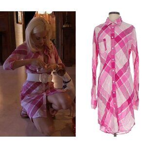 VICTORIAS SECRET ASO HOLLY MADISON Pink Plaid Dress EUC RARE
